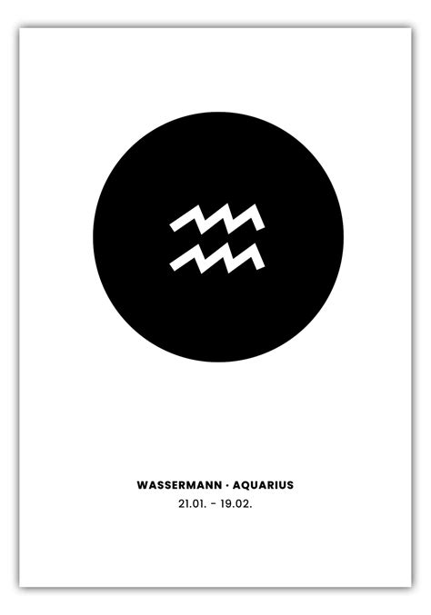 Poster Sternzeichen Wassermann Symbol Motivisso