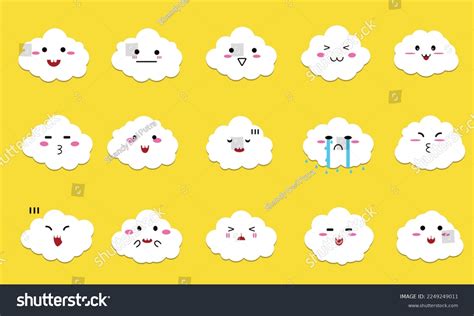 Cartoon Cloud Cloud Face Character Cute Stock Vector (Royalty Free) 2249249011 | Shutterstock