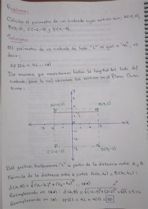 Calcula El Per Metro De Un Cuadrado Cuyos V Rtices Son A B