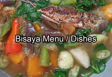 bisaya food menu  dishes bisdak words