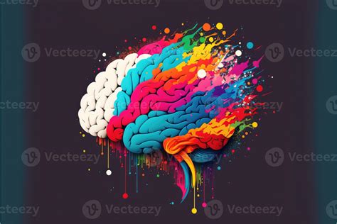 Creative Brain Cartoon Multicolor Background For Education Innovation