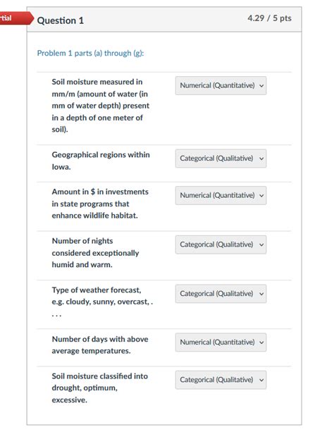 Solved Problem 1 parts (a) through (g): Soil moisture | Chegg.com 