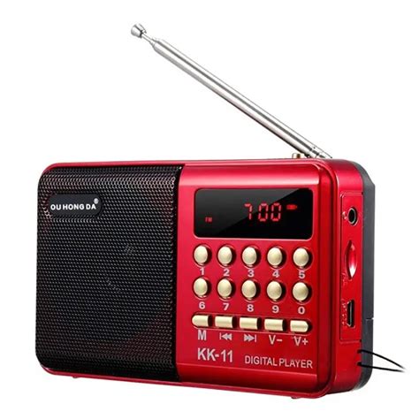 K11 mini rádio fm portátil recarregável antena telescópica handheld