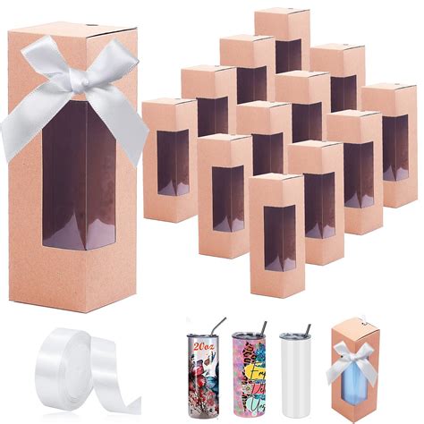 Amazon Merrisport Pcs Kraft Tumblers Gift Boxes With Ribbon