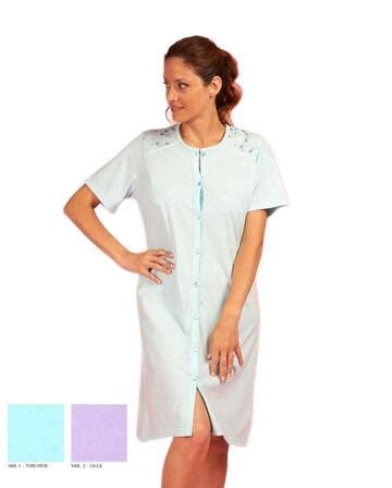 Camicia Da Notte Clinica A Manica Corta In Cotone Silvia 42321 Silvia