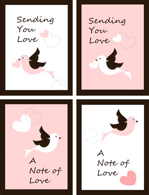 Free Printable: Love Notes-Pink and Chocolate Card | Free Download Cute ...