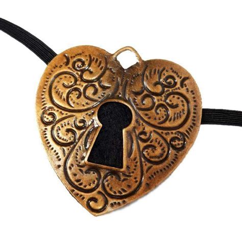 Eye Patch Victorian Steampunk Gothic Heart And Key Eyepatch Wood Carving Washer Necklace