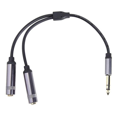 6.35mm 1/4" Stereo Plug Male To Dual Jack Female Y Splitter Cable Audio