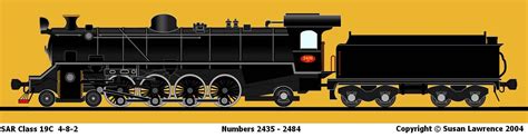 Sar Class 19c 4 8 2 Steam Train Drawing