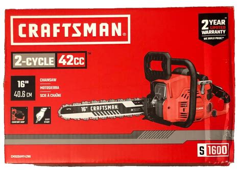 Craftsman Cmxgsamy42n6 S1600 42 Cc 2 Cycle 16 Gas Chainsaw Ebay