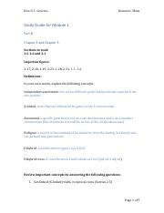 Genetics Module 1 Study Guide: Chapters 2 and 3 | Course Hero