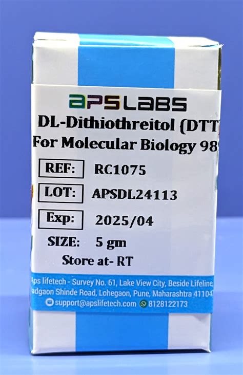 Dl Dithiothreitol Dtt For Molecular Biology 98 Aps Labs