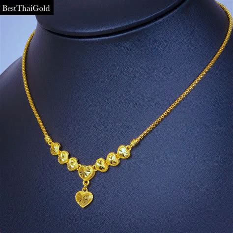 Heart Charm Necklacethailand Jewelrybaht Chain K K K Etsy