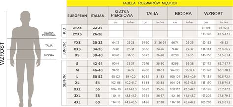 Tabela Rozmiar W M Skich Errea Sklep