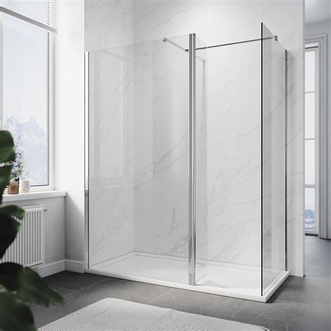 Elegant 700mm Wet Room Shower Screen Panel 8mm Easy Clean Glass Walk In