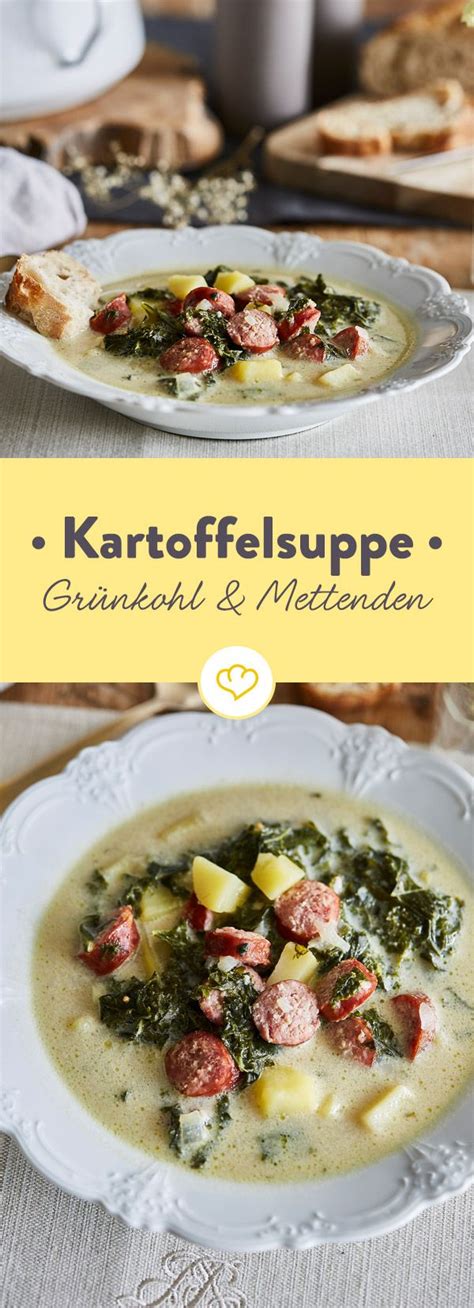 Herzhaft gut Kartoffelsuppe mit Grünkohl und Mettenden Rezept