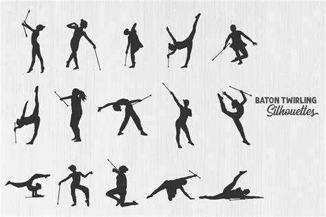 Baton Twirling Silhouette Twirling Svg Graphic By Designlands · Creative Fabrica