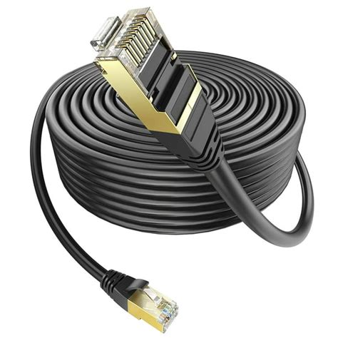 Cat6 Outdoor Ethernet Cable 100ft High Speed, Waterproof Direct Burial 23AWG LAN Cable with RJ45 ...