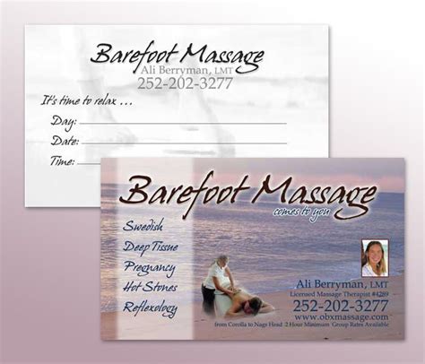 Barefoot Massage Business Cards - Bold Print Design Studio