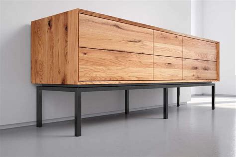 Eiche Massiv Sideboard Mit Schubladen Wohnsektion