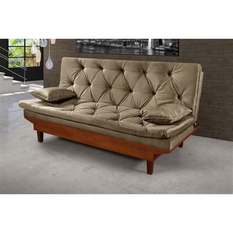 Sofa Cama Caribe Reclinavel 3 Posições Suede Essencial Estofados em