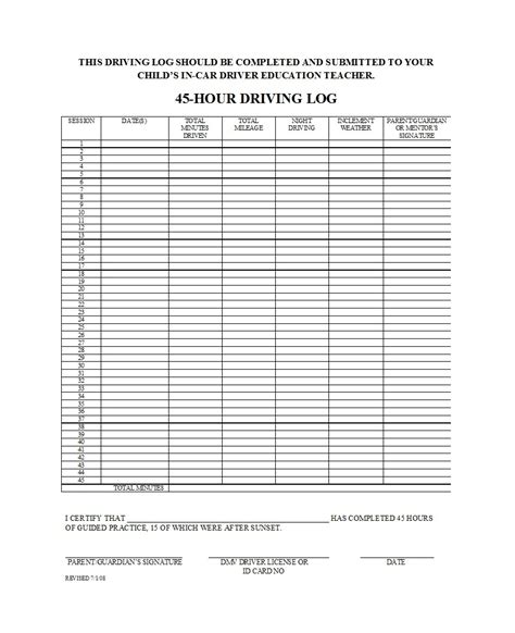 50 Printable Drivers Daily Log Books Templates And Examples Free Printable Driver Log Book