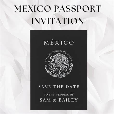 Mexico Save The Date Passport Invitation Destination Wedding