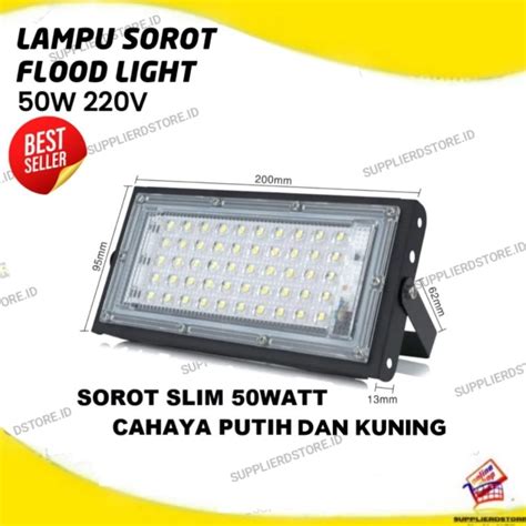 Jual Lampu Sorot Flood Light 4500 Lumens 50 W 3000K Shopee Indonesia