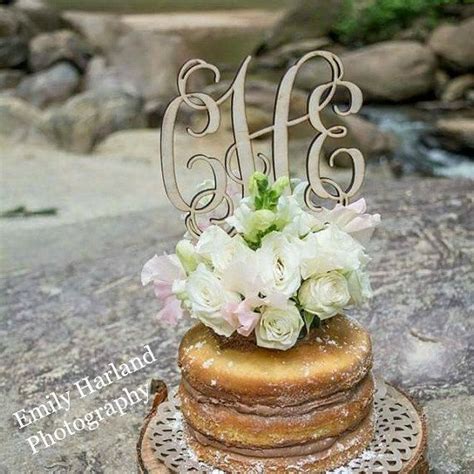 Wedding Cake Topper Monogram Cake Topper Rustic Cake Topper Cake