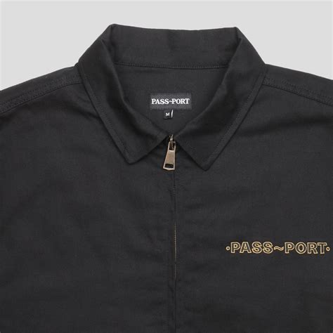 Pass~port Emblem Appliqué Workers Jacket Black Pass~port Usa