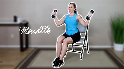 24 Min Seated Hiit Workout For Seniors W Standing Options And Light Dumbbells Intermediate