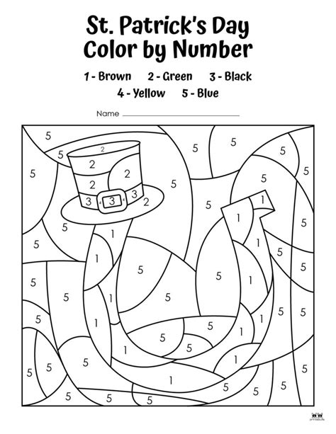 St Patricks Day Color By Number 10 Free Pages Printabulls