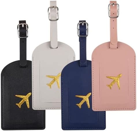 Pcs Pu Leather Luggage Tags For Suitcases Waterproof Baggage Label