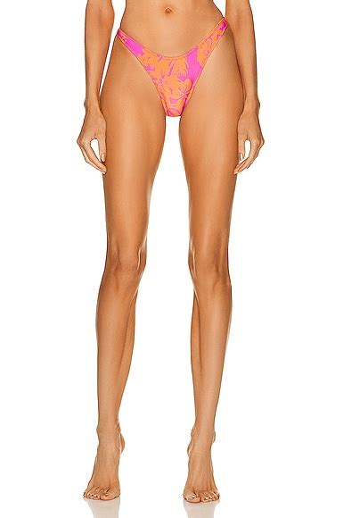 Melissa Simone High Rise Bikini Bottom In Pink Orange Fwrd