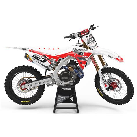 KIT DÉCO MOTOCROSS CRF HONDA BUD RACING ROUGE BLANC