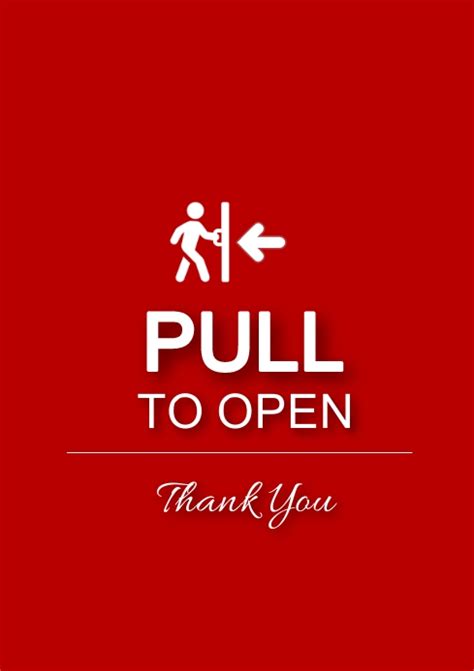 Copy Of Pull Push To Open Door Flyer Postermywall