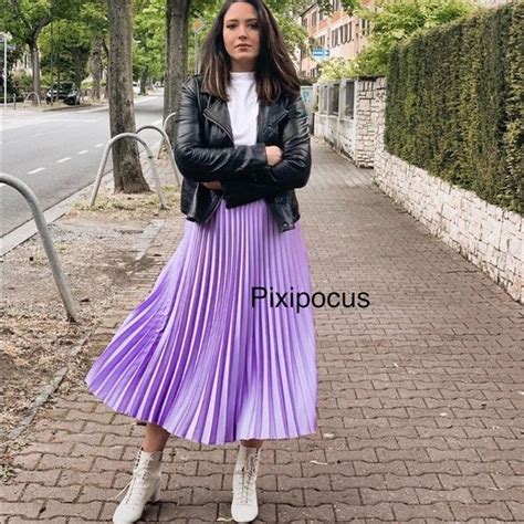 Sold Nwt Zara Pleated Purple Midi Skirt S M Midi Skirt Purple Midi