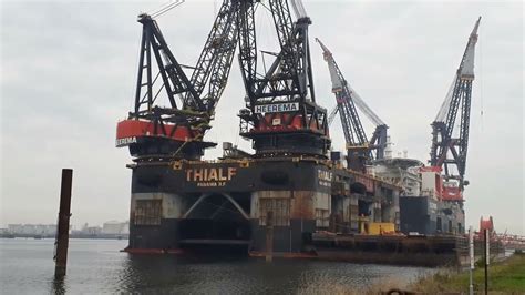 Mighty Heerema Offshore Ships Thialf Sleipnir YouTube