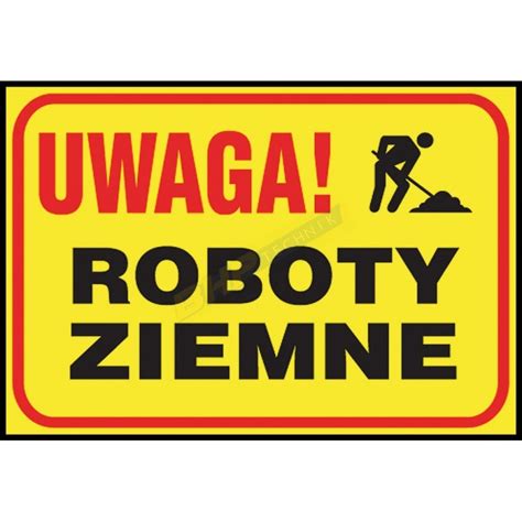 Znak Tablica Budowlana Uwaga Roboty Na Wysoko Ci Tabliczka