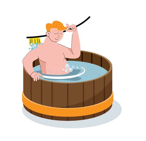 People Bathing In Hot Tub Vector Illustration Stock Vector Illustration Of Pool Bathtub