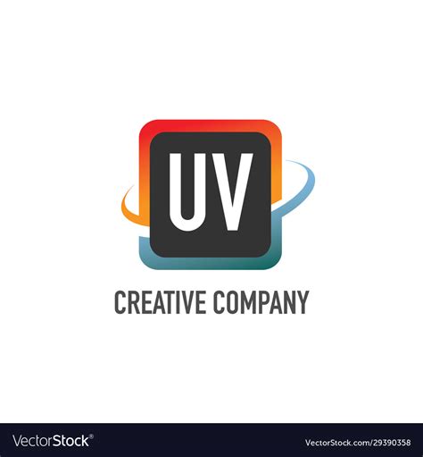 Initial Letter Uv Swoosh Creative Design Logo Vector Image