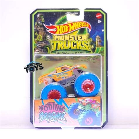 Jual Hot Wheels Monster Trucks Glow In The Dark 1 64 Scale Toy Assortment Bone Shaker Di