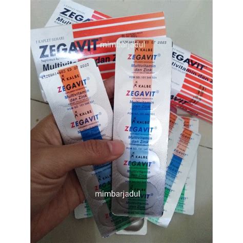 Jual Zegavit Multivitamin Zink Zinc Strip Per Strip Isi 5 Kaplet