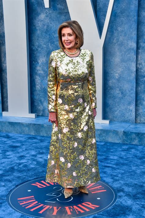 Nancy Pelosi Shines In Floral Dress At Vanity Fair Oscars Party 2023