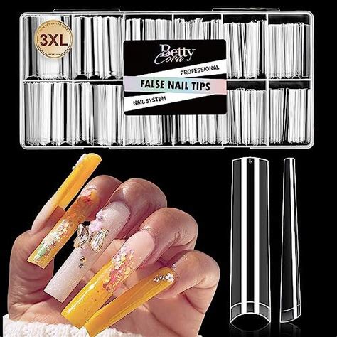 Xxxl Square Nail Tips Bettycora No C Curve Nail Tips Extra Long