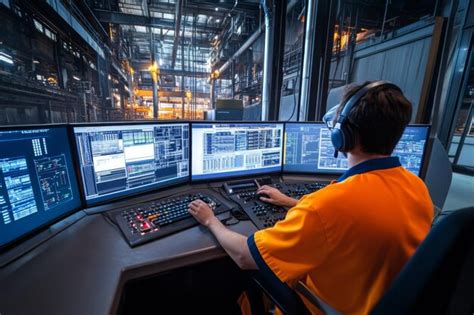 Premium Photo Operators Oversee Steel Plant Processes