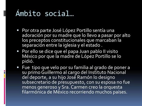 PPT Aspectos Políticos y sociales José López Portillo PowerPoint