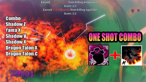 Best One Shot Combo Shadow Fruit Dragon Talonbounty Hunting Blox