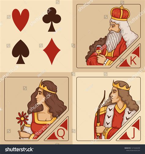 Stylized Characters Card Games Playing Cards Stock Illustration ...