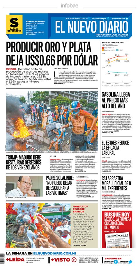 El Nuevo diario Nicaragua sábado 5 de agosto de 2017 Infobae